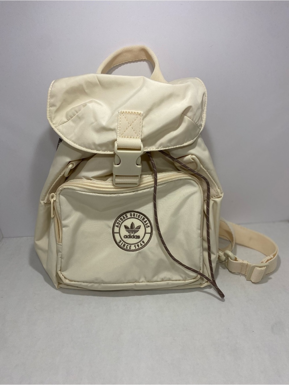 adidas Cream Mini Backpack with Front Pocket